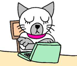 Cute Siamese cat stamp 4 sticker #13046023