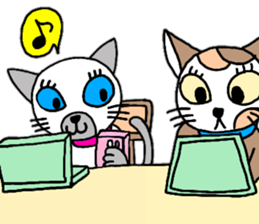 Cute Siamese cat stamp 4 sticker #13046025