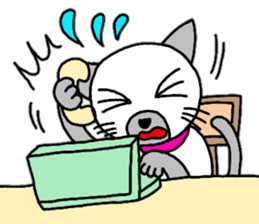 Cute Siamese cat stamp 4 sticker #13046026