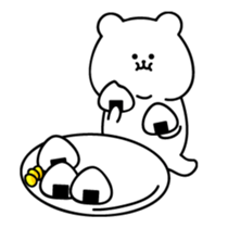 Moving rice balls and white bear sticker #13053939