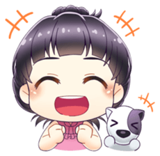 Peary Naughty and Her Dog sticker #13054519