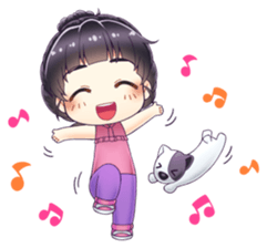 Peary Naughty and Her Dog sticker #13054539