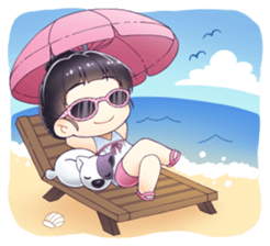 Peary Naughty and Her Dog sticker #13054541