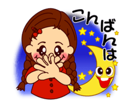 The girl's sign language which moves 1 sticker #13056328