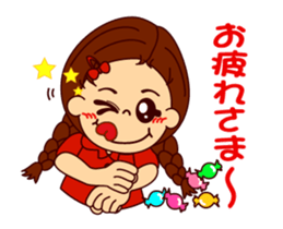 The girl's sign language which moves 1 sticker #13056329