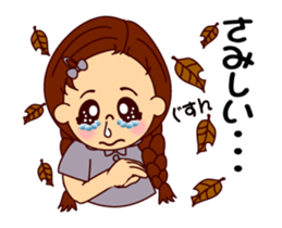 The girl's sign language which moves 1 sticker #13056342