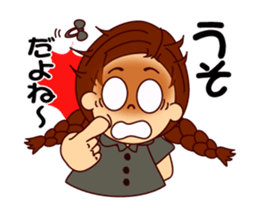 The girl's sign language which moves 1 sticker #13056343