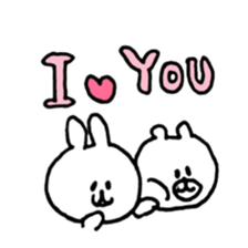rabbit and bear life new sticker #13057233