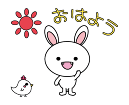 White cat & White rabbit MIX sticker #13058422