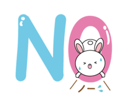 White cat & White rabbit MIX sticker #13058429