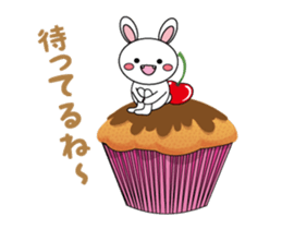 White cat & White rabbit MIX sticker #13058436