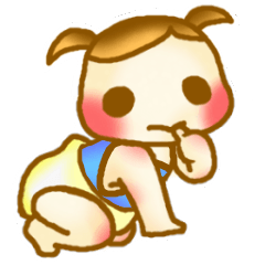 Child care sticker of the baby