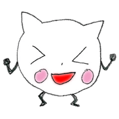 Strange white cat stickers