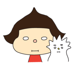 Okappa girl and Igaguri boy sticker #13061986