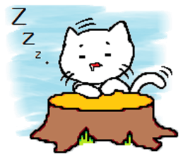 The life of a white cat (English) sticker #13067118
