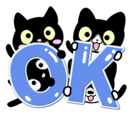 Four black cats sticker #13069003