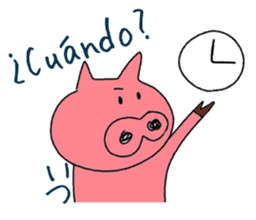 Spanish and Japanese pig sticker #13069288