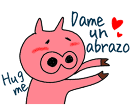 Spanish and Japanese pig sticker #13069297