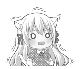 Fluffy white cat girl sticker #13074312