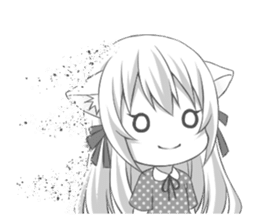 Fluffy white cat girl sticker #13074313