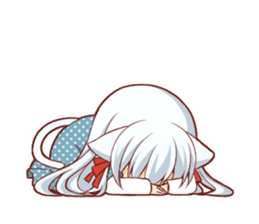 Fluffy white cat girl sticker #13074329