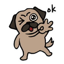pug and cat's love story sticker #13075816