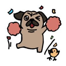 pug and cat's love story sticker #13075821