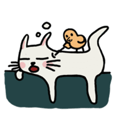 pug and cat's love story sticker #13075833