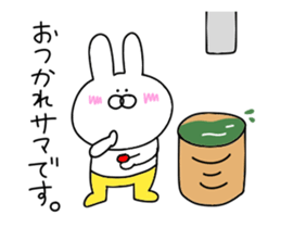 Rabbit of yellow pants that move sticker #13076293