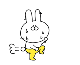 Rabbit of yellow pants that move sticker #13076296