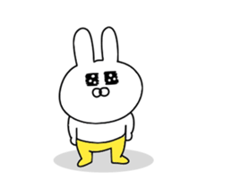 Rabbit of yellow pants that move sticker #13076305