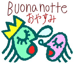 Try to use the Italian and Japanese sticker #13076781
