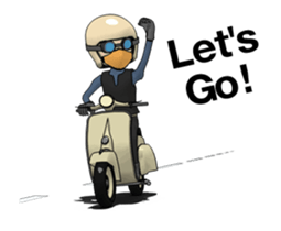 Rider ride a scooter animation sticker #13076967