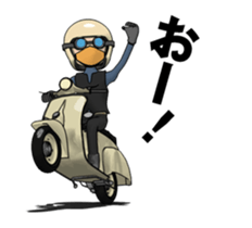 Rider ride a scooter animation sticker #13076968