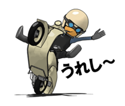 Rider ride a scooter animation sticker #13076973