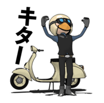 Rider ride a scooter animation sticker #13076976