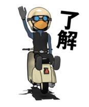 Rider ride a scooter animation sticker #13076977