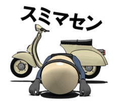 Rider ride a scooter animation sticker #13076979