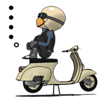 Rider ride a scooter animation sticker #13076982