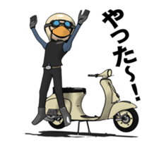 Rider ride a scooter animation sticker #13076984