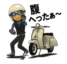 Rider ride a scooter animation sticker #13076985