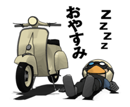 Rider ride a scooter animation sticker #13076987