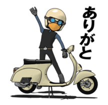 Rider ride a scooter animation sticker #13076988