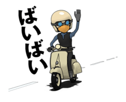 Rider ride a scooter animation sticker #13076989