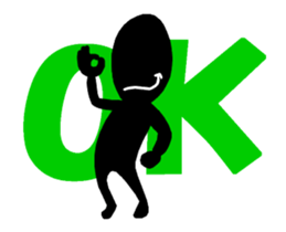 blackballman with big letter(animation) sticker #13084022