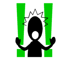 blackballman with big letter(animation) sticker #13084034