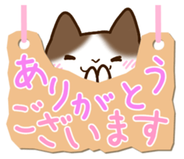 Brown and white cat. sticker #13084846