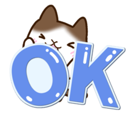 Brown and white cat. sticker #13084862