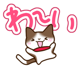 Brown and white cat. sticker #13084866