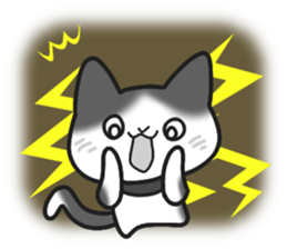 Brown and white cat. sticker #13084868